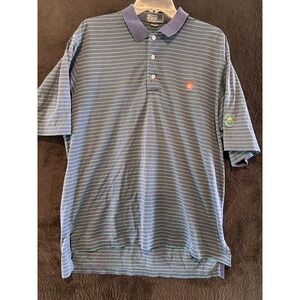 Polo Ralph Lauren Striped Golf Polo Shirt‎ Forsyth 1912 Patch L